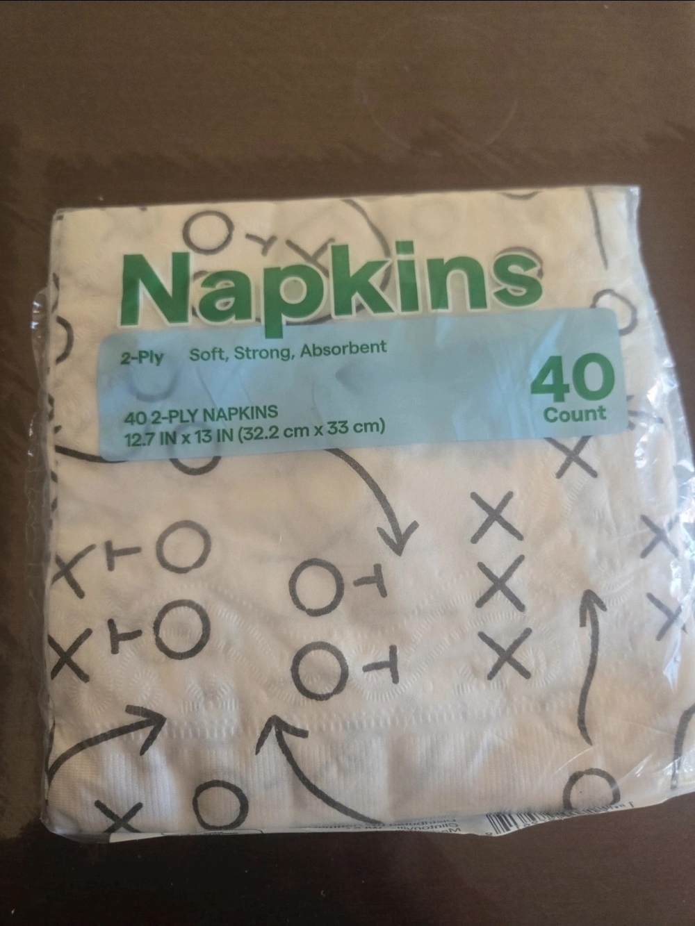 Football White Kids Napkins with Playful Playbook Print - Pack of 40